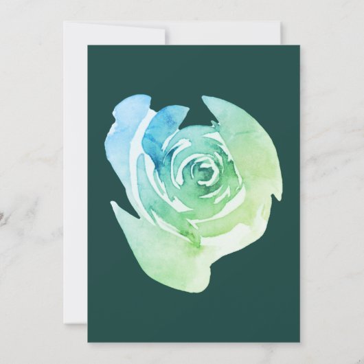 Smaragdgrün Rustikale Rose Botanischer Garten Hoch Einladung (Rückseite)