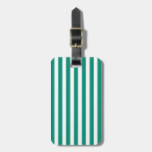 Smaragdgrün Stripes Muster Gepäckanhänger (Vorderseite vertikal)