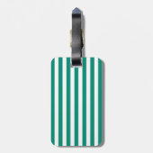Smaragdgrün Stripes Muster Gepäckanhänger (Rückseite vertikal)