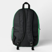 Smaragdgrün-Töne Bedruckter Rucksack (Rückseite)