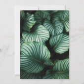 Smaragdgrün, tropisch chic, blumengeschmückt Hochz Einladung (Rückseite)