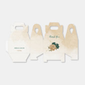 Smaragdgrün und beige goldene Blume Hochzeit Geschenkschachtel (Ungefaltet)