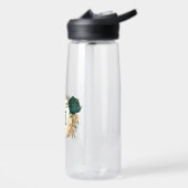 Smaragdgrün und beige goldene Blume Trinkflasche (Links)