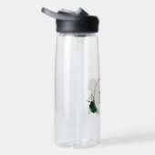 Smaragdgrün und beige goldene Blume Trinkflasche (Rechts)