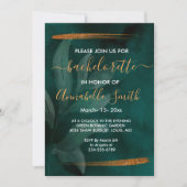 smaragdgrün und Blätter Junggeselle Einladung (Vorderseite)