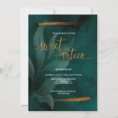 smaragdgrün und Blätter süß 16 Einladung (Vorderseite)