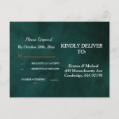 smaragdgrün und Blätter UAWG uAwg Postcard Einladungspostkarte (Rückseite)