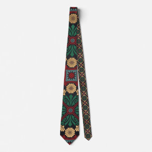 Smaragdgrün und Gold Bohemian Krawatte