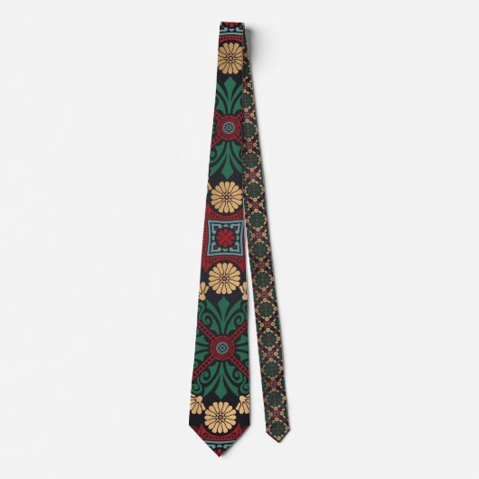 Smaragdgrün und Gold Bohemian Krawatte (Vorderseite)