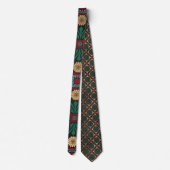 Smaragdgrün und Gold Bohemian Krawatte (Rückseite)