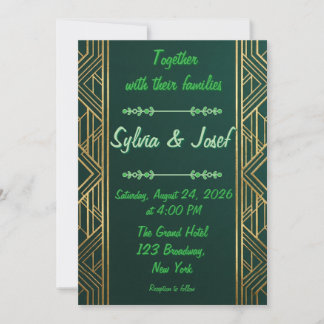 Smaragdgrün und Gold Geometrische Luxus-Hochzeit I