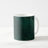 Smaragdgrün und Gold Marmor Textur Luxus Kaffeetasse (VorderseiteRechts)