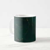 Smaragdgrün und Gold Marmor Textur Luxus Kaffeetasse (Vorderseite Links)