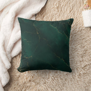 Smaragdgrün und Gold Marmor Textur Luxus Kissen