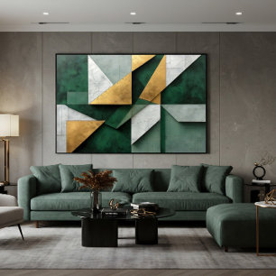 Smaragdgrün und Gold Poster