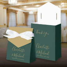 Smaragdgrün und Gold Schrift Elegante Hochzeit
