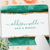 Smaragdgrün und Gold Wasserfarbe Mousepad