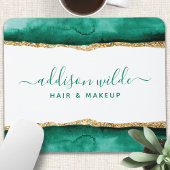 Smaragdgrün und Gold Wasserfarbe Mousepad
