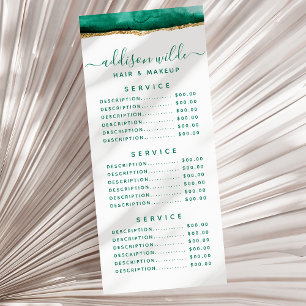 Smaragdgrün und Gold Wasserfarbe Rack Card Werbekarte