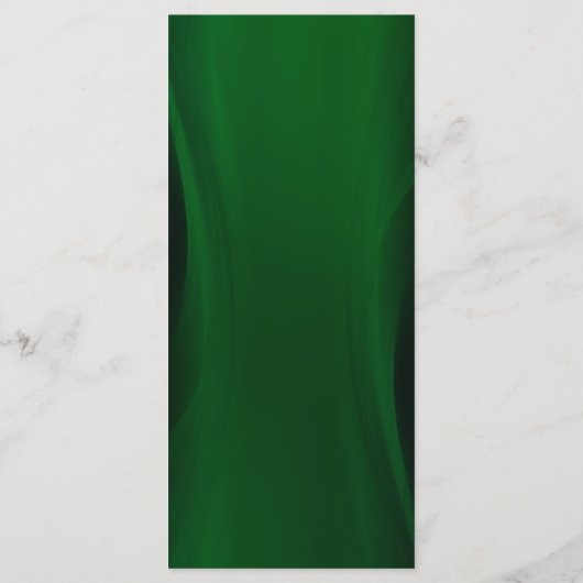 Smaragdgrün und goldenes Hochzeitsmenü Menükarte (Rückseite)