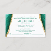 Smaragdgrün und goldfarben empfehlungskarte (Rückseite)