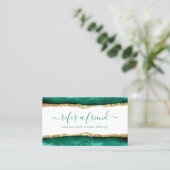 Smaragdgrün und goldfarben empfehlungskarte (Stehend Vorderseite)