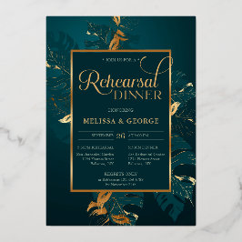 Smaragdgrün und Goldfolie-Probe Folieneinladung