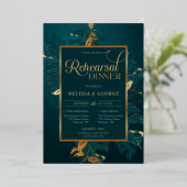 Smaragdgrün und Goldfolie-Probe Folieneinladung (Stehend vorne)