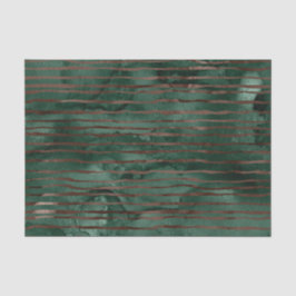 Smaragdgrün und Kupfer gestreiftes Muster Seidenpapier