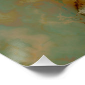 Smaragdgrün und Kupfergold-Marmor Poster (Ecke)