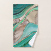 Smaragdgrün und taupe Marmor Badhandtuch Set (Handtuch)