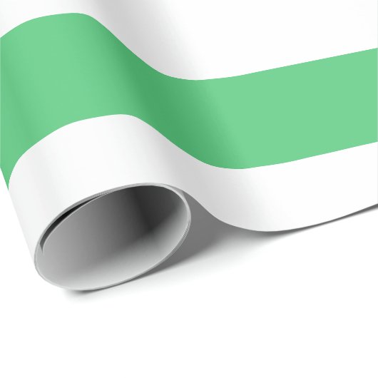 Smaragdgrün und weiß breiter Streifen Geschenkpapier (Rolleneckpunkt)