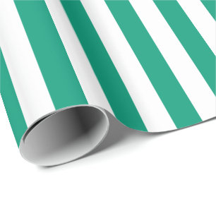 Smaragdgrün und Weiß gestreift Geschenkpapier