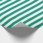 Smaragdgrün und weiß Streifen Geschenkpapier (Ecke)