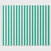 Smaragdgrün und weiß Streifen Geschenkpapier (Flach)