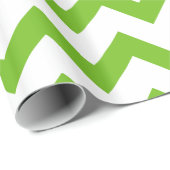 Smaragdgrün-und weißesZickzack Muster Geschenkpapier (Rolleneckpunkt)