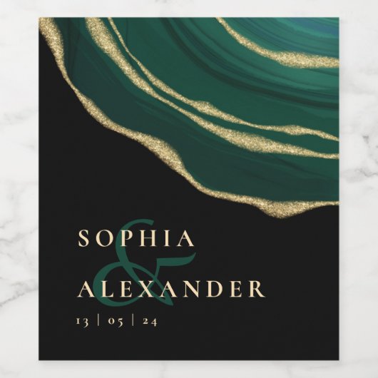 Smaragdgrün Weinetikett (Einzelnes Label)