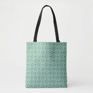 Smaragdgrün-weiß geometrisches nahtloses Muster Tasche