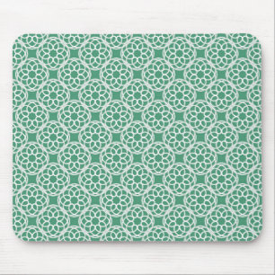 Smaragdgrün-weißes geometrisches nahtloses Muster Mousepad