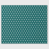 Smaragdgrün | White Polka Dot Geschenkpapier (Flach)