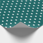 Smaragdgrün | White Polka Dot Geschenkpapier (Ecke)