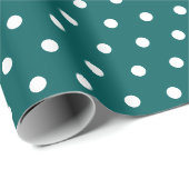 Smaragdgrün | White Polka Dot Geschenkpapier (Rolleneckpunkt)