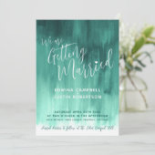 Smaragdgrüne abstrakte Hochzeit Einladung (Stehend Vorderseite)