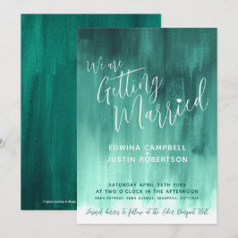 Smaragdgrüne abstrakte Hochzeit Einladung