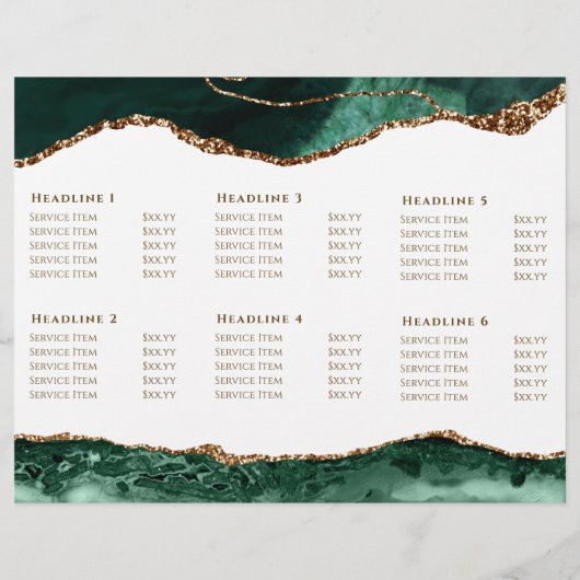 smaragdgrüne Agarage, Broschüre mit weißem Hinterg (Rückseite)