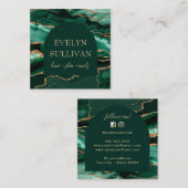 Smaragdgrüne Agarve- und Bogen-Visitenkarte Quadratische Visitenkarte (Vorne/Hinten)