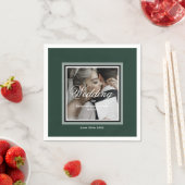 Smaragdgrüne, anpassbare Foto-Servietten Serviette (Beispiel)