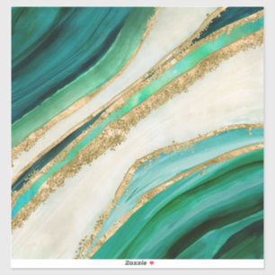 Smaragdgrüne Aquarell und Gold Aufkleber
