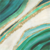 Smaragdgrüne Aquarell und Gold Aufkleber (Vorderseite)