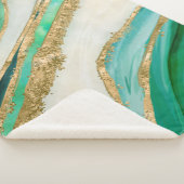 Smaragdgrüne Aquarell und Gold Sherpadecke (3/4)